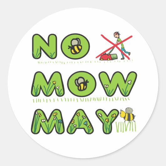 Geen Mow May Ronde Sticker (Voorkant)
