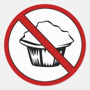Geen muffin Topjes! Grappige dikke grap Ronde Sticker