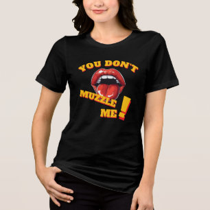 Geen Muilkorf! Feministische Boodschap Tri-Blend Shirt