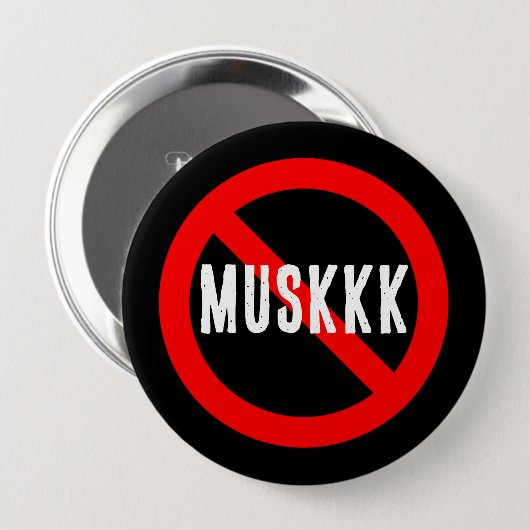 Geen MUSKKK-Button Ronde Button 4,0 Cm (Voorkant /achterkant)