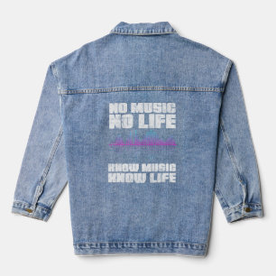 Geen muziek zonder levensschijf jockey musicus son denim jacket