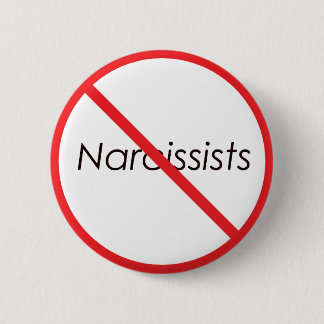 Geen Narcissisten! Ronde Button 5,7 Cm
