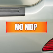 GEEN NDP BUMPERSTICKER (Op auto)