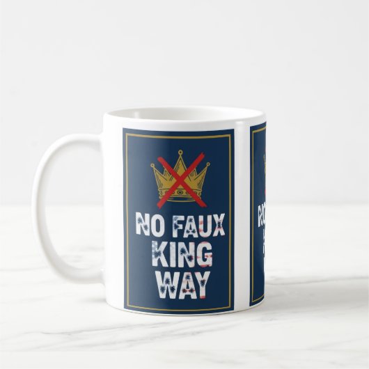 Geen neppe koning weg koffiemok (Links)