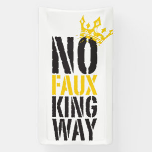 geen neppe koning weg spandoek