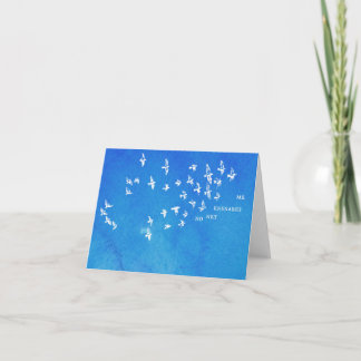 "Geen net verstrikt me" + vogels (wit op blauw) Kaart