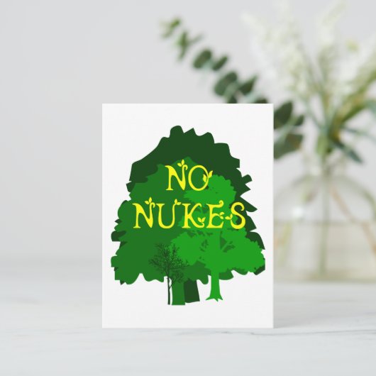 Geen Nokken met het Groene Gezegde van Bomen Briefkaart (Staand voorkant)