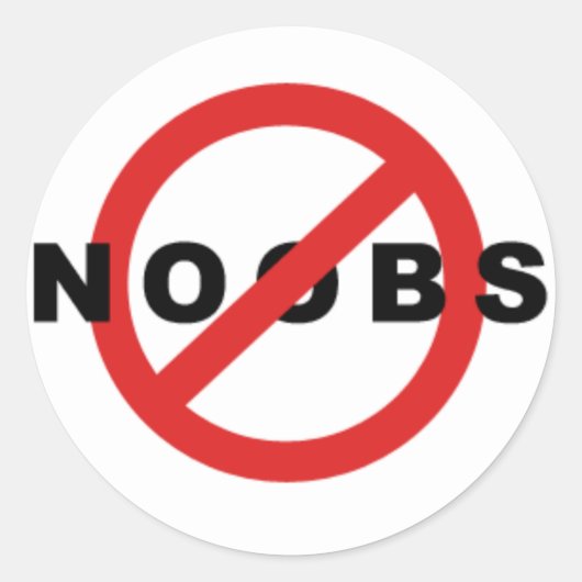 Geen noobs meer ronde sticker (Voorkant)