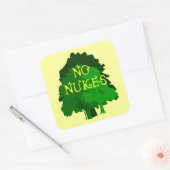 Geen Nukes Gezegde met Trees Vierkante Sticker (Envelop)