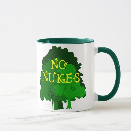 Geen Nukes met Mok groene bomen koffie (Rechts)