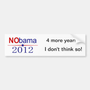 Geen Obama 2012 verkiezing Bumpersticker