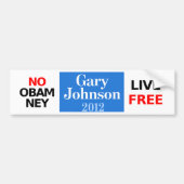 Geen Obamney - Gary Johnson bumper sticker (Voorkant)