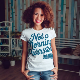Geen ochtend Purrson Grappig Kat T-shirt