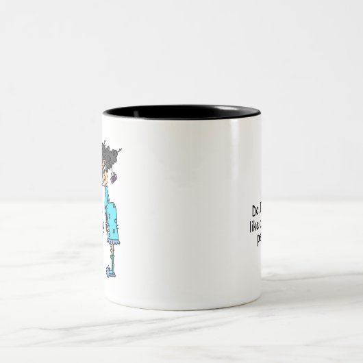 Geen ochtendmens tweekleurige koffiemok (Center)