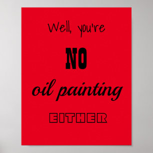 Geen Olie Schilderij Typografie Poster