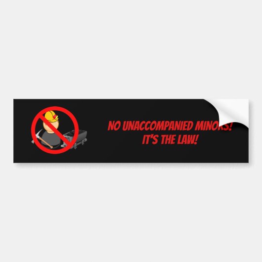 Geen onbegeleide minderjarigen - Bumpersticker (Voorkant)