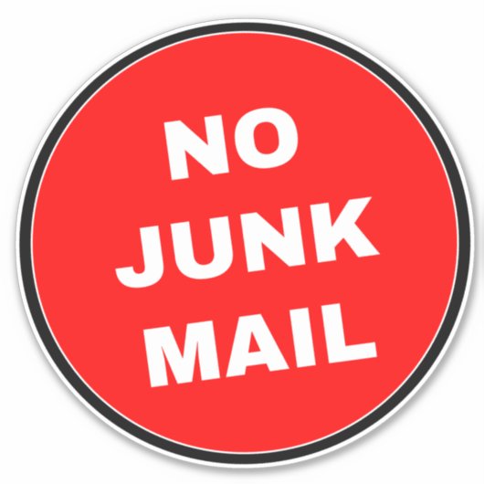 Geen ongewenste e-mail sticker (Voorkant)