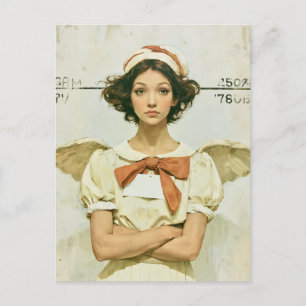 Geen Onschuldige Kerstengel Mugshot Briefkaart