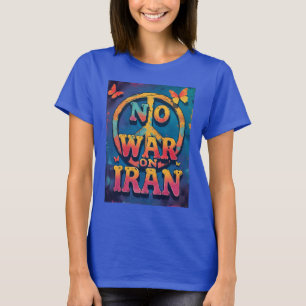 Geen Oorlog Iran Vredesretro Anti-Oorlog T-shirt