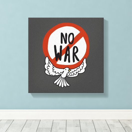 Geen oorlog met honden canvas afdruk (Insitu (Houten vloer))