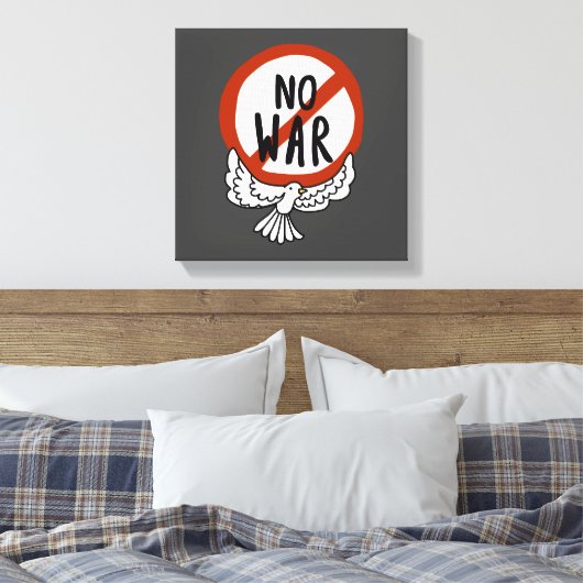 Geen oorlog met honden canvas afdruk (Insitu (Slaapkamer))