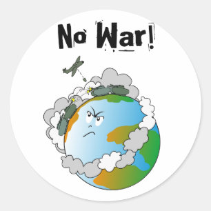 Geen oorlog! ronde sticker