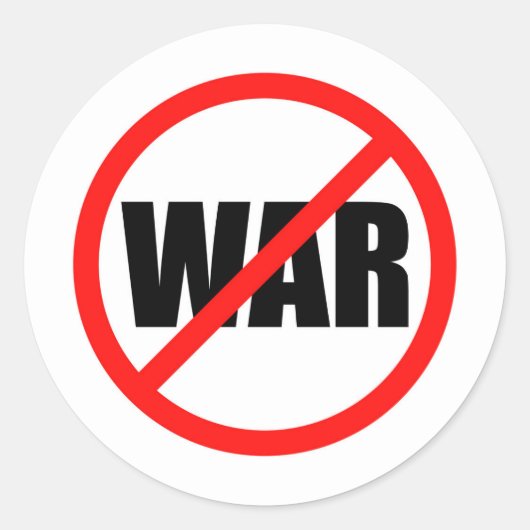 Geen oorlogssymbool ronde sticker (Voorkant)