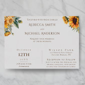 Geen opsmuk, gewoon liefde Rustieke zonnebloem bru Folie Uitnodiging