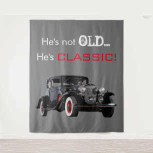 Geen oude klassieke auto retro fotohokje achtergro wandkleed
