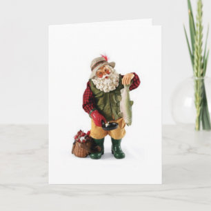 GEEN OVERDRIJVENDE VISSER SANT - MERRY CATCH FEESTDAGEN KAART