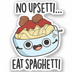 Geen overstuur eten spaghetti grappig eten woordsp sticker
