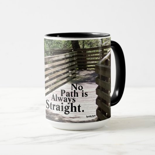 Geen pad is altijd recht Mok (Voorkant rechts)