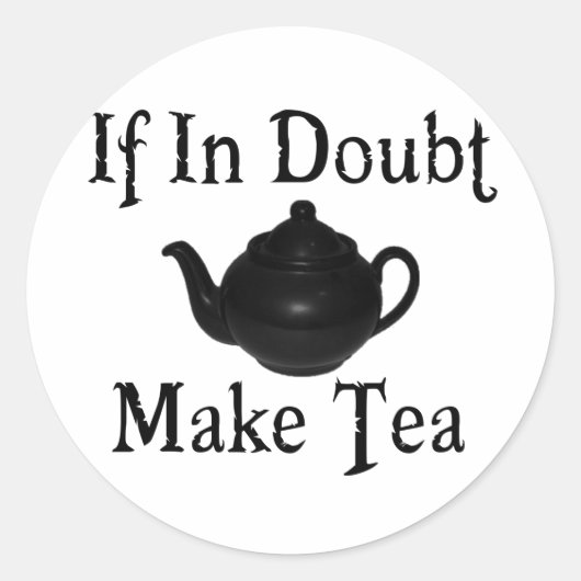 Geen paniek - maak thee! ronde sticker (Voorkant)