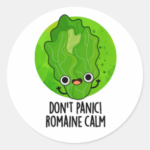 Geen paniek Romaine Calm Grappige Veggie Pun Ronde Sticker