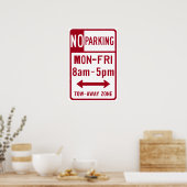 Geen parkeerremmen M-F 8-5 Poster (Keuken)