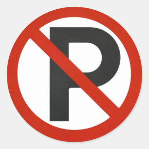 Geen parkeerteken ronde sticker