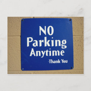 Geen parkeren bedankt briefkaart