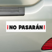 Geen Pasaran. Bumpersticker (Op auto)