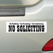 Geen peddling geen preken bumpersticker (Op auto)