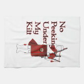 Geen peking onder mijn kilt Funny Scottish Theedoek (Horizontaal)