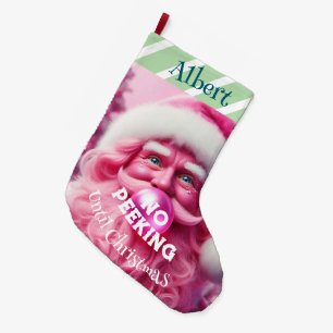 Geen Peking Pink Bubble Gum Santa   Aangepaste naa Grote Kerstsok