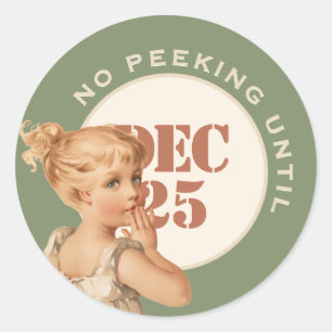 Geen peking tot Kerstmis of meisje van Birthday Ronde Sticker