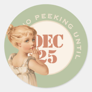 Geen peking tot Kerstmis of meisje van Birthday Ronde Sticker