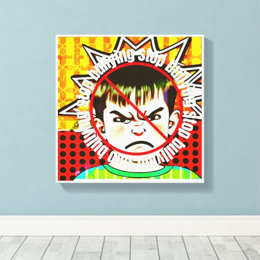 Geen pesterijen canvas afdruk (Insitu (Houten vloer))