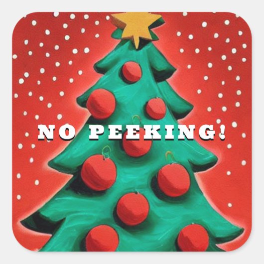 Geen pieken onder de kerstboom vierkante sticker (Voorkant)