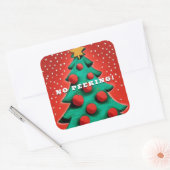 Geen pieken onder de kerstboom vierkante sticker (Envelop)