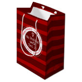 Geen pieken tot 25 december Striped Medium Gift B Medium Cadeauzakje (Voorkant Gekanteld)