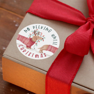 Geen pieken tot kerst Dachshund Dog Sweater Ronde Sticker