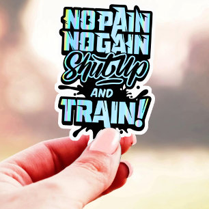 Geen pijn Geen Gain Gym Motivatie - Workout Fitnes Sticker