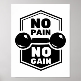 Geen pijn geen pijn | Motivatie Gym Fitness-offert Poster